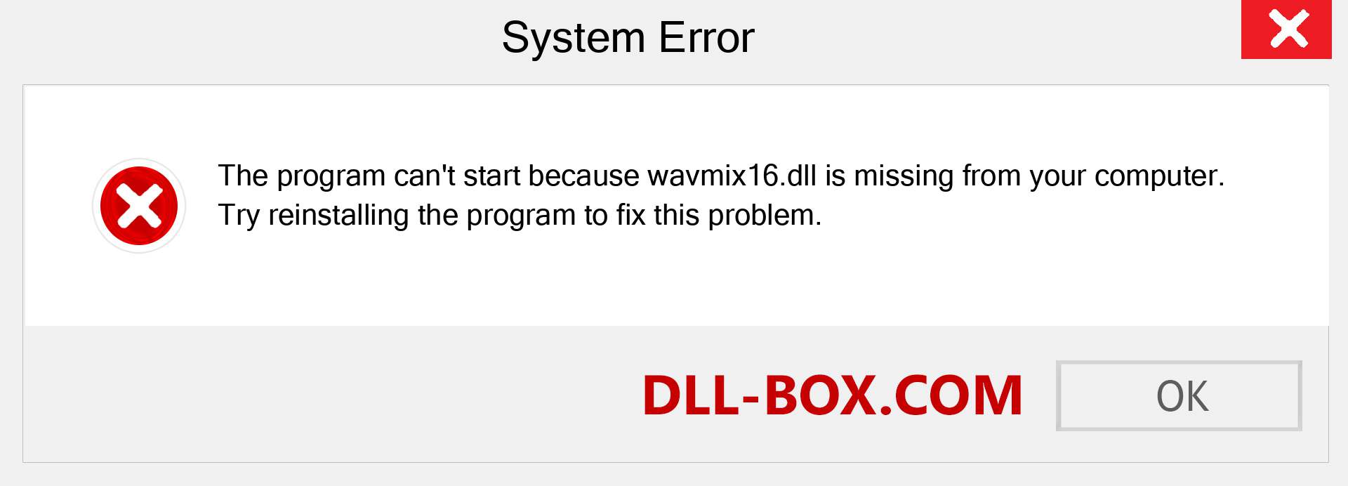  wavmix16.dll file is missing?. Download for Windows 7, 8, 10 - Fix  wavmix16 dll Missing Error on Windows, photos, images